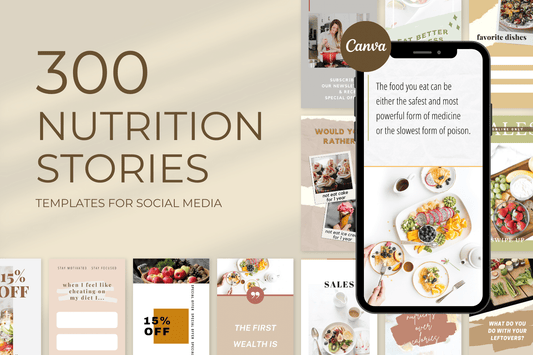 300 Nutrition Story Templates For Social Media