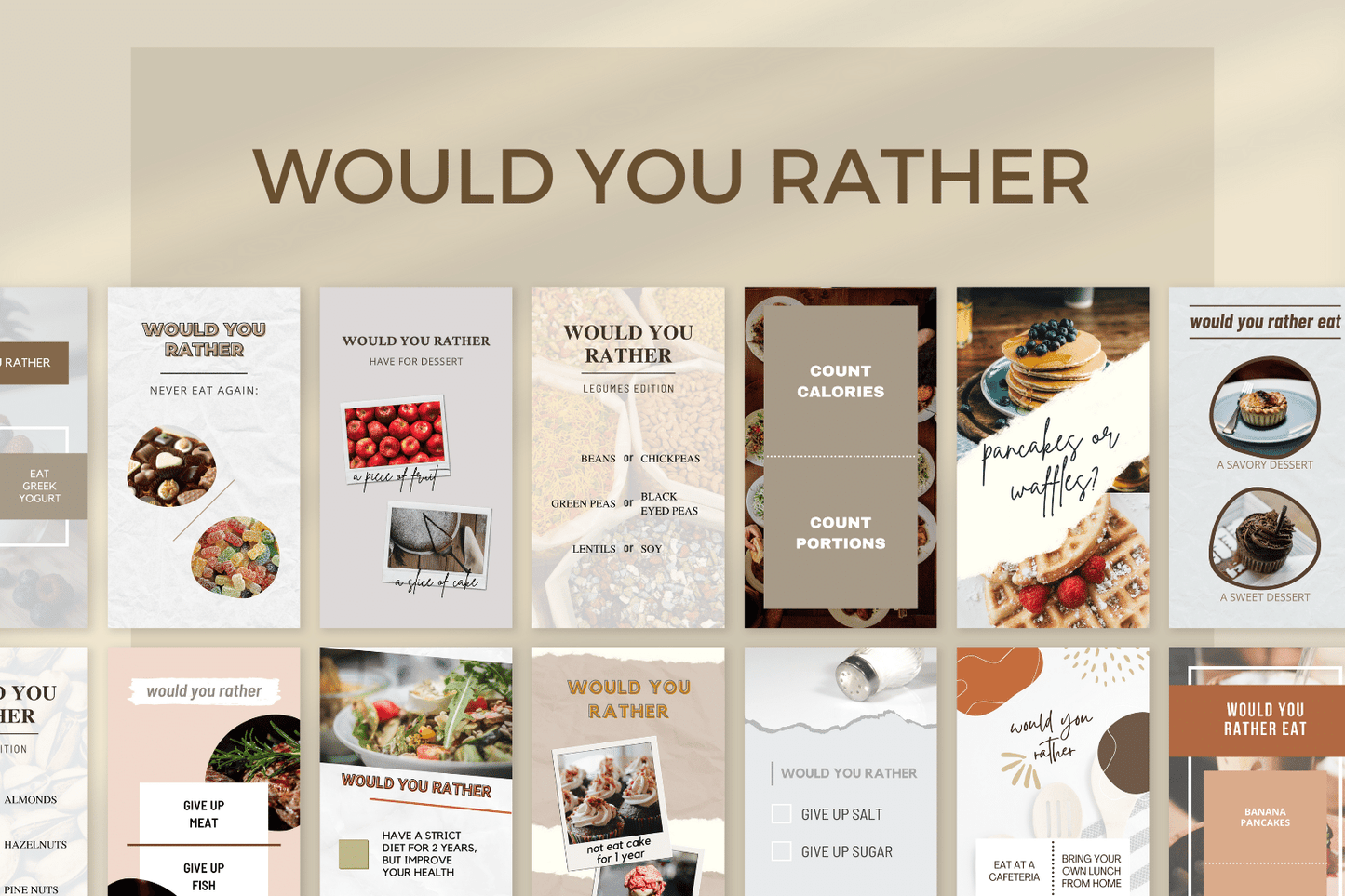 300 Nutrition Story Templates For Social Media