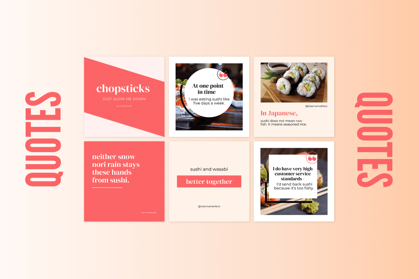 300 Sushi Templates for Social Media