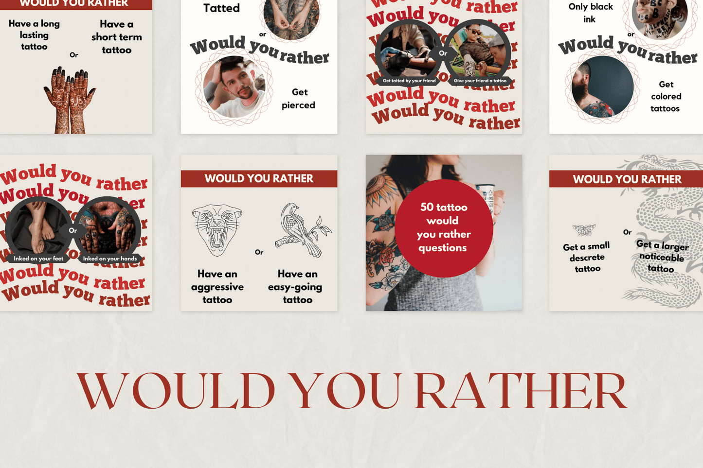 300 Tattoo Templates for Social Media