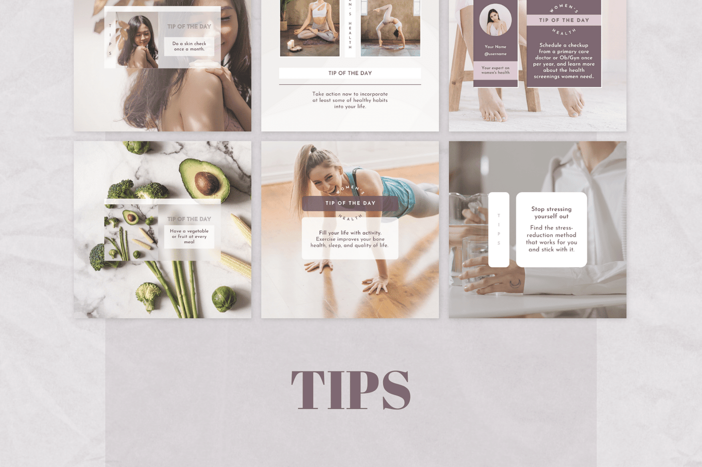 200 Women's Health Templates for Social Media