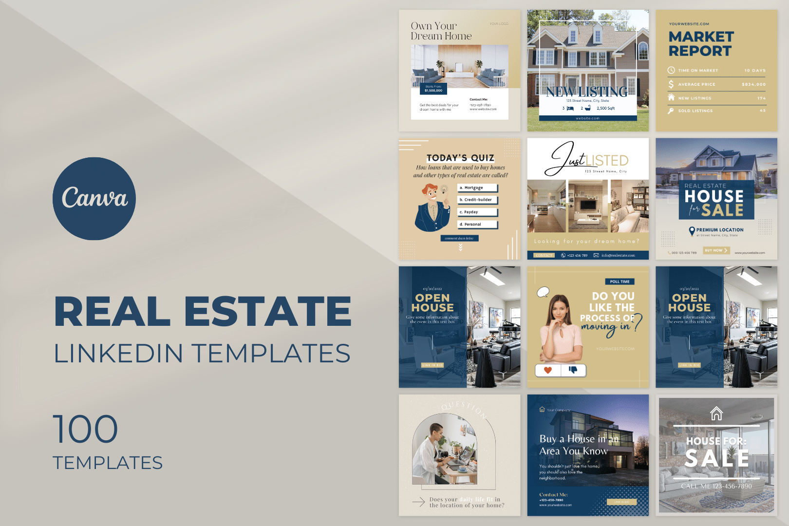 100 Real Estate LinkedIn Templates for Social Media