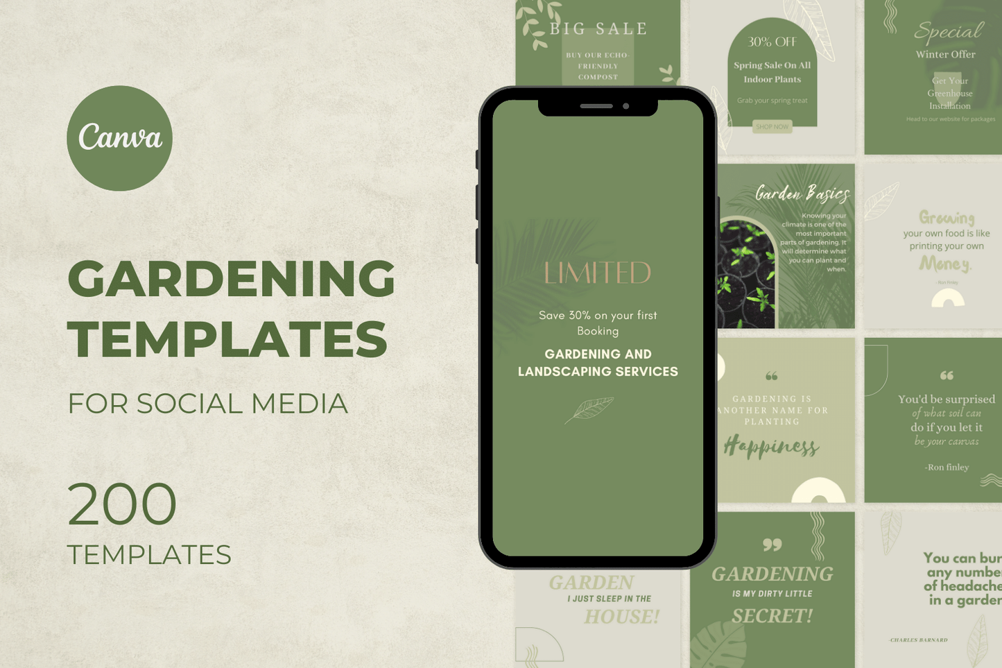 200 Gardening Templates for Social Media