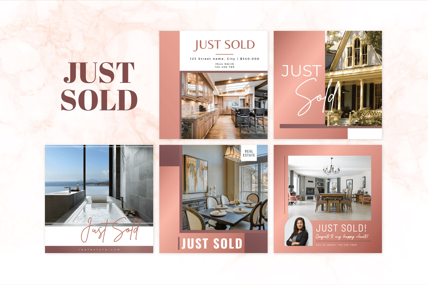 100 Luxurious Rose Gold Templates for Real Estate