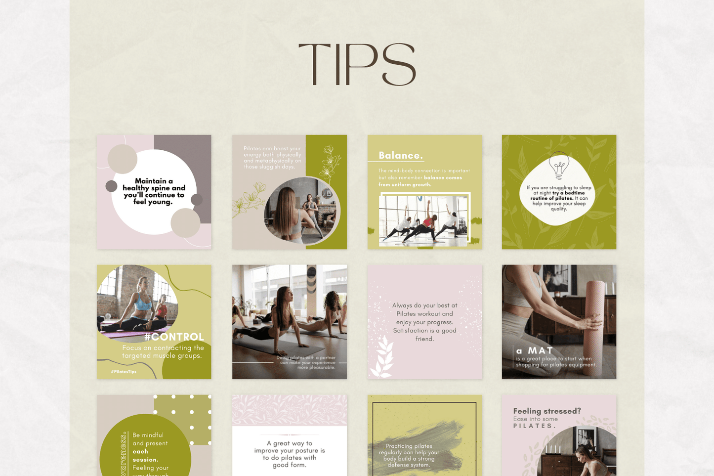 300 Pilates Templates for Social Media