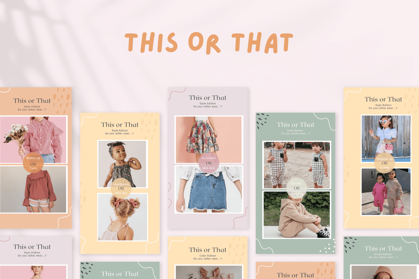 400 Kids Fashion Templates For Social Media